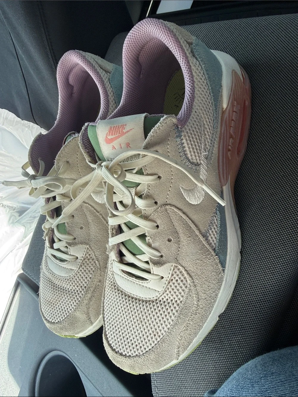 Nike Air Women's Pastel Pink & Light Gray Suede Athletic Sneakers